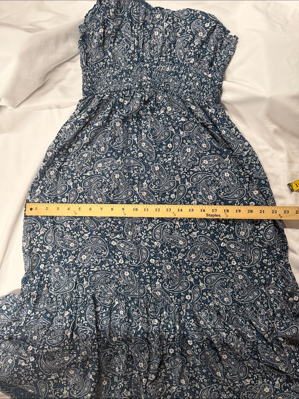 Patrons of Peace Teal Paisley Lace-Trim Maxi Dress- medium -elastic waist/straps - Picture 11 of 11